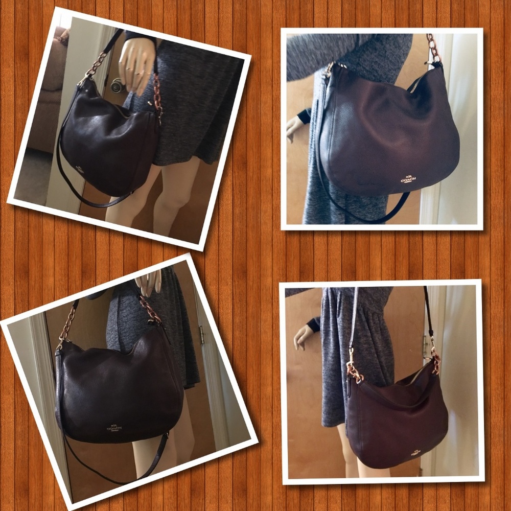 SOLD! COACH CHELSEA 32 Oxblood Brown Hobo XBody - Picture 2 of 8